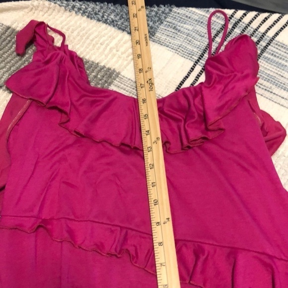 Anthropologie Womens Asymmetrical ruffle cami Sz S Pink Tank Top Feminine Flowy - Picture 7 of 7